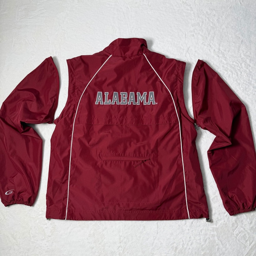 Alabama Crimson Tide Convertible Zip Off Sleeve‎ Jacket Vest Mens L G-III Sports